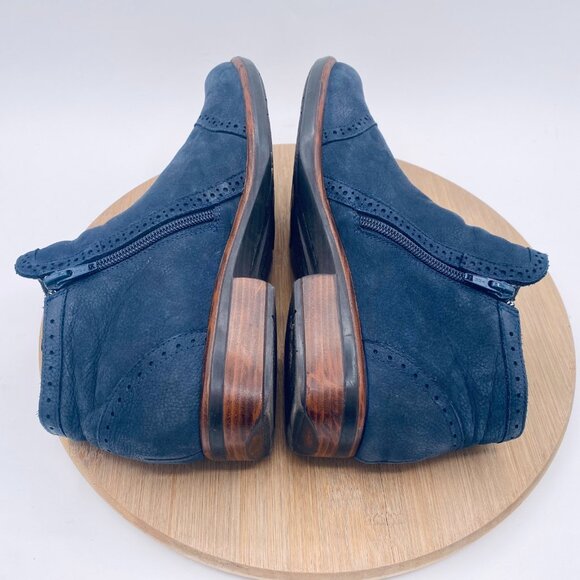 Naot Boots Womens 11 42 Blue Leather Ankle Cap Toe Zip Minimalist - Picture 8 of 11